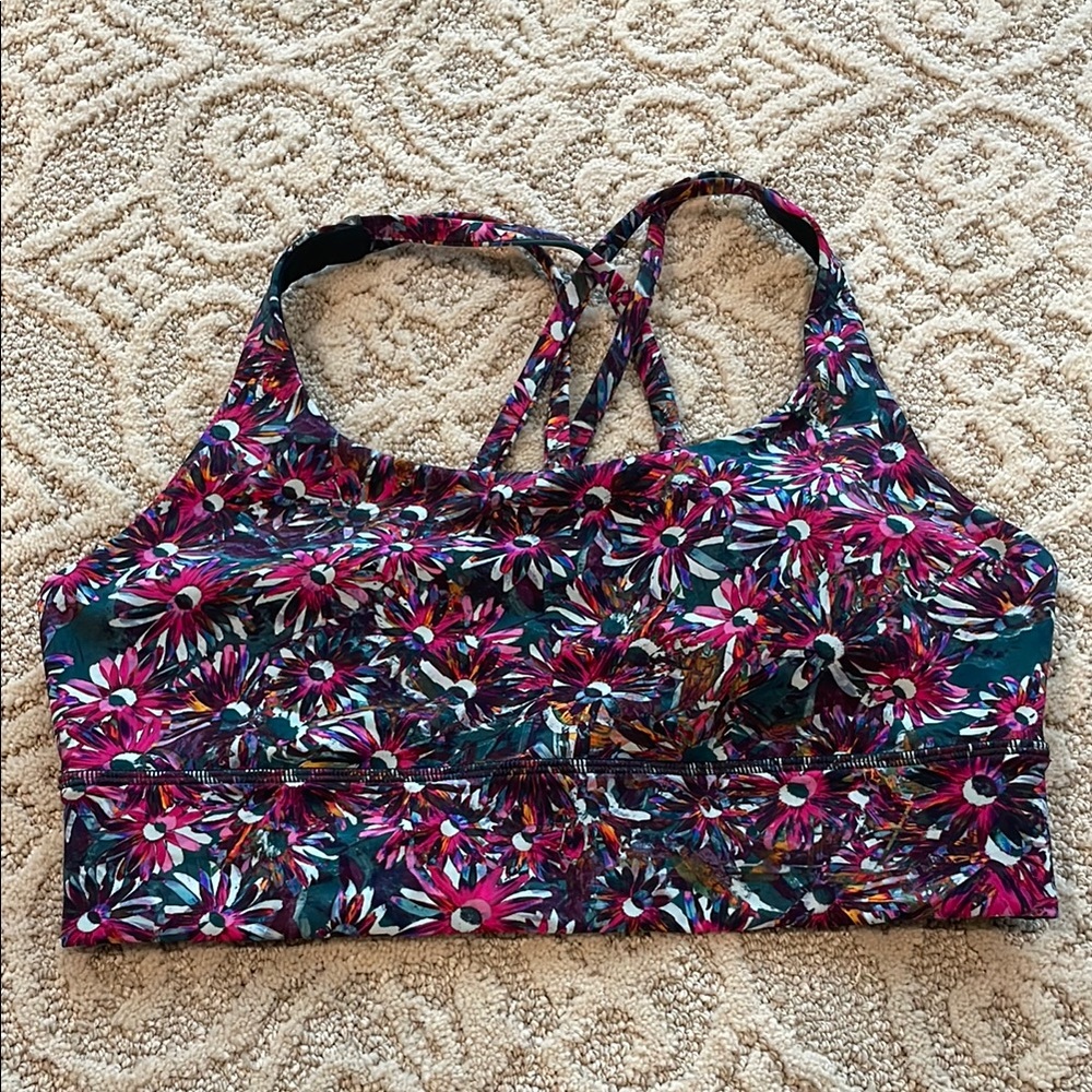 lululemon athletica energy bra longline Floral- Multicolor
